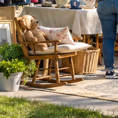 Sample item: Rocking chair with teddy bear